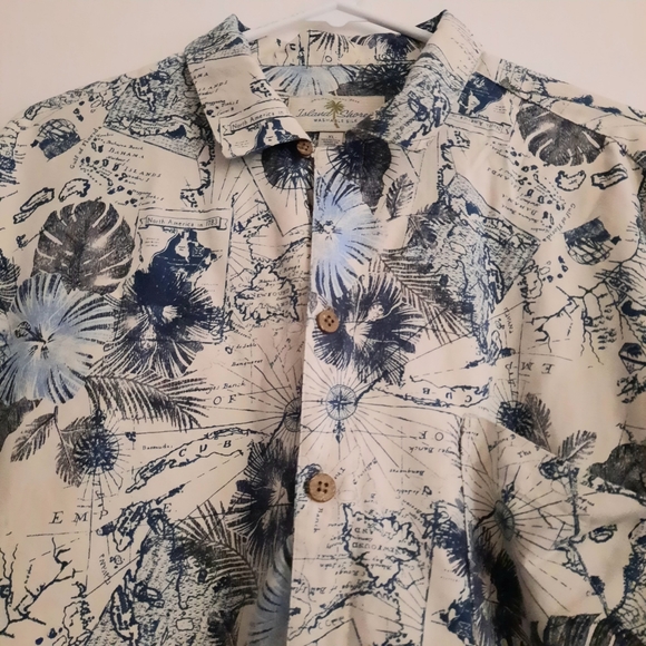 Island Shores Washable 100% Silk, Hawaiian Button Shirt, Men's Size XL - Picture 11 of 12